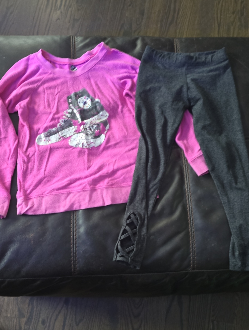 So Nikki Pink Long-Sleeve Graphic Tee with Sneaker Print